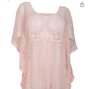 eVogues Plus Size Sheer Crochet Lace Poncho